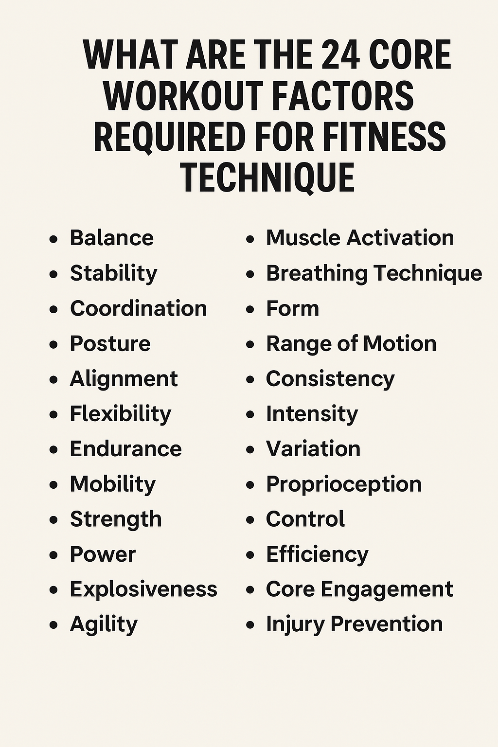 24 core workout Factors